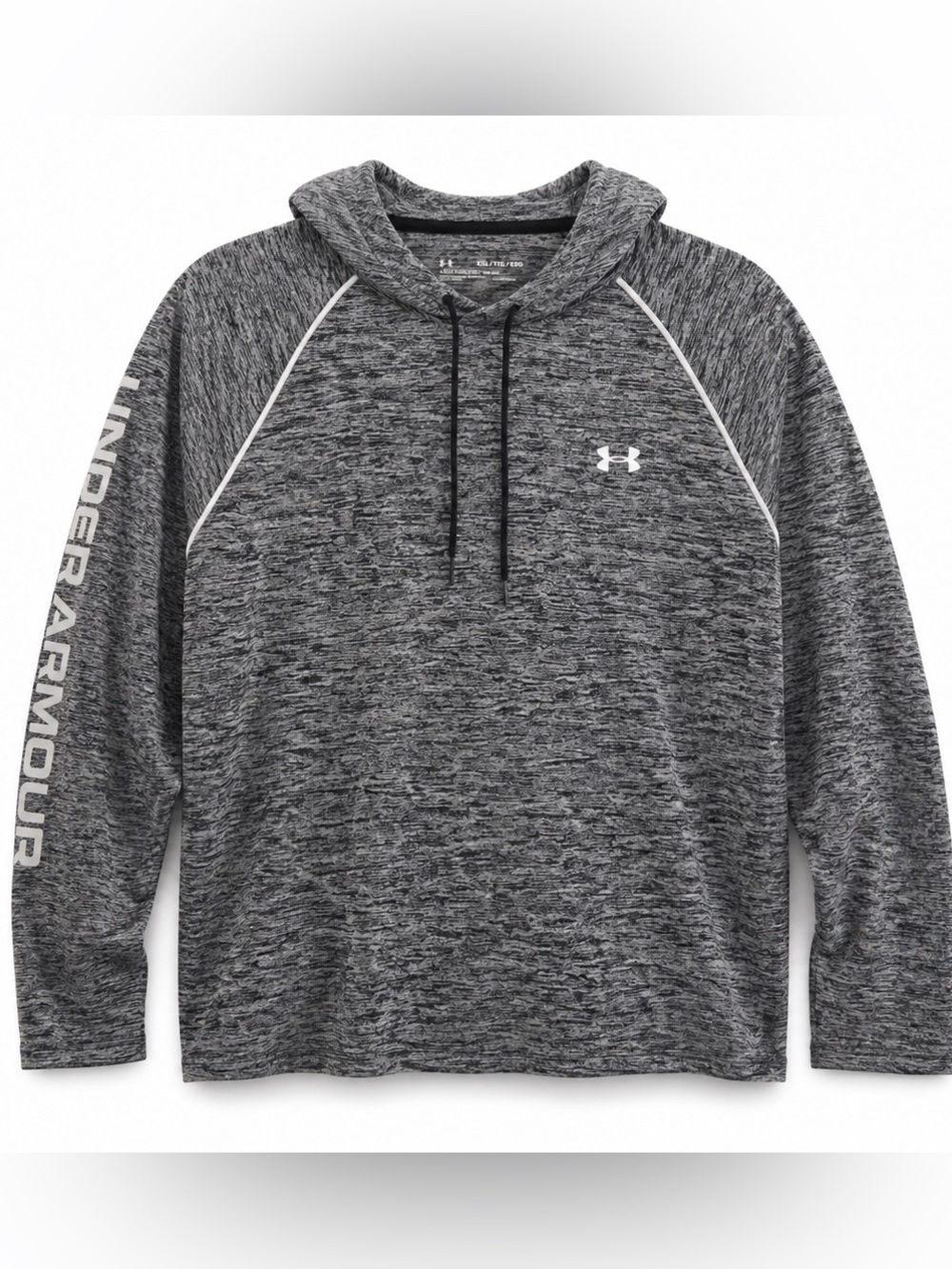 Under Armour Gray Marled Hooded Pullover with White Accents